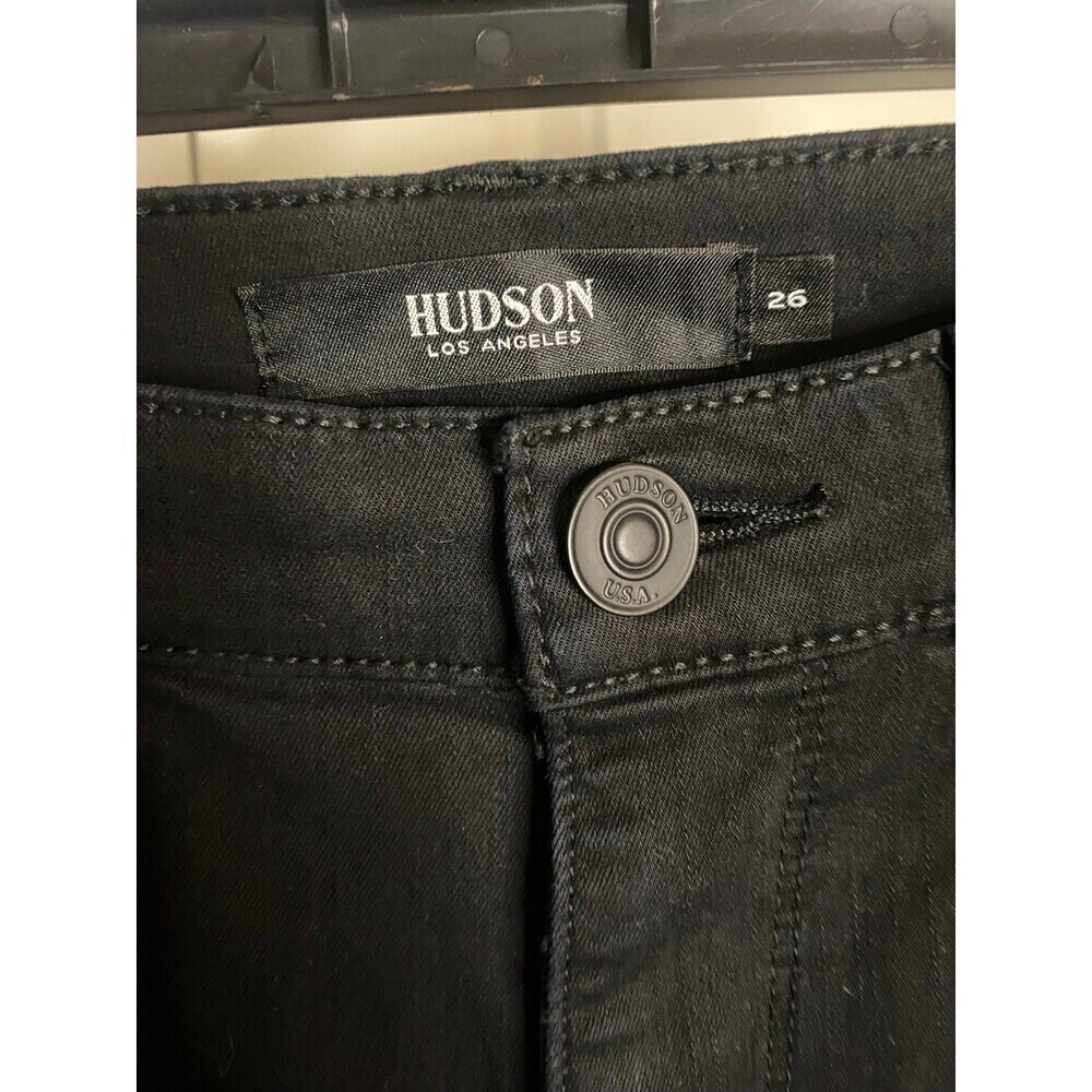 Hudson Barbara super skinny black distressed jeans - Picture 3 of 9